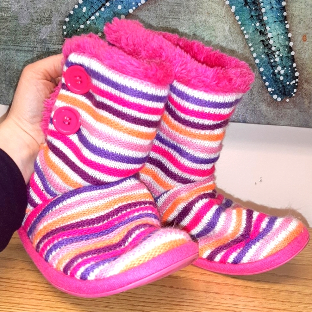 Y2K Colorful Plush Slippers - Picture 2 of 7